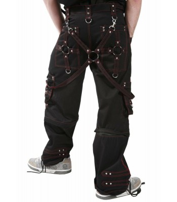 Men Gothic Pant Bondage Trouser Black Red Punk Rock Short Pants Punk Trouser Men Baggy Pants